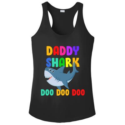 Colorful Daddy Shark Doo Doo Doo Ladies PosiCharge Competitor Racerback Tank