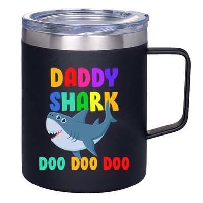 Colorful Daddy Shark Doo Doo Doo 12oz Stainless Steel Coffee Mug