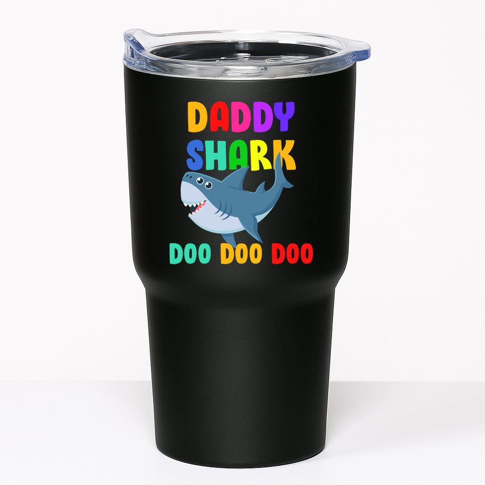 Colorful Daddy Shark Doo Doo Doo Tumbler