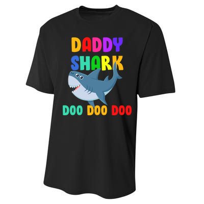 Colorful Daddy Shark Doo Doo Doo Performance Sprint T-Shirt