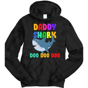 Colorful Daddy Shark Doo Doo Doo Tie Dye Hoodie