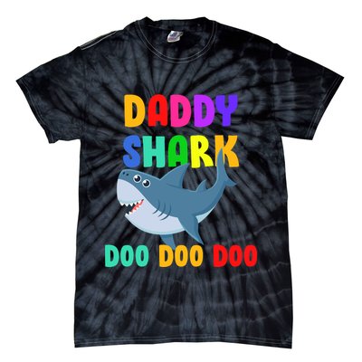 Colorful Daddy Shark Doo Doo Doo Tie-Dye T-Shirt