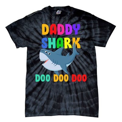 Colorful Daddy Shark Doo Doo Doo Tie-Dye T-Shirt