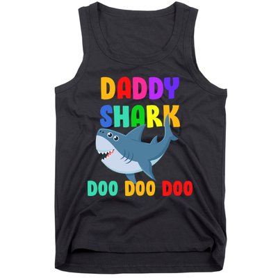 Colorful Daddy Shark Doo Doo Doo Tank Top