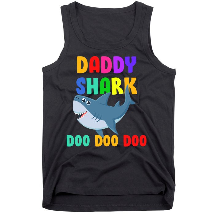 Colorful Daddy Shark Doo Doo Doo Tank Top