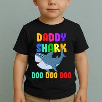 Colorful Daddy Shark Doo Doo Doo Toddler T-Shirt