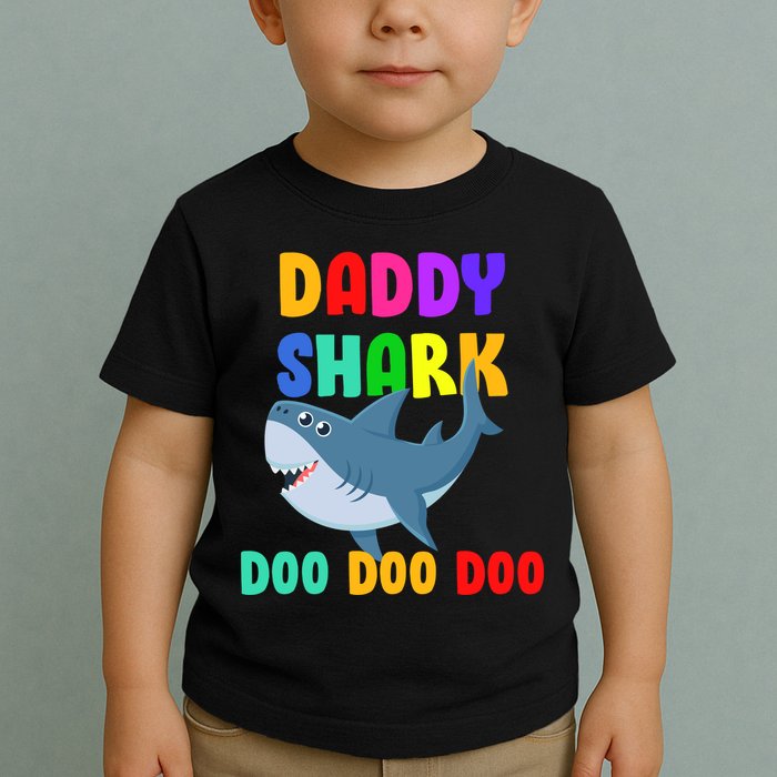 Colorful Daddy Shark Doo Doo Doo Toddler T-Shirt