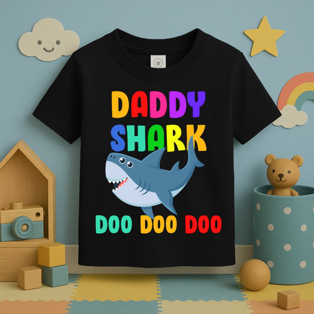 Colorful Daddy Shark Doo Doo Doo Toddler T-Shirt