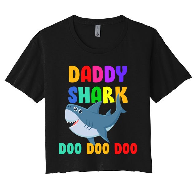 Colorful Daddy Shark Doo Doo Doo Crop Top