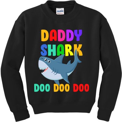 Colorful Daddy Shark Doo Doo Doo Kids Sweatshirt