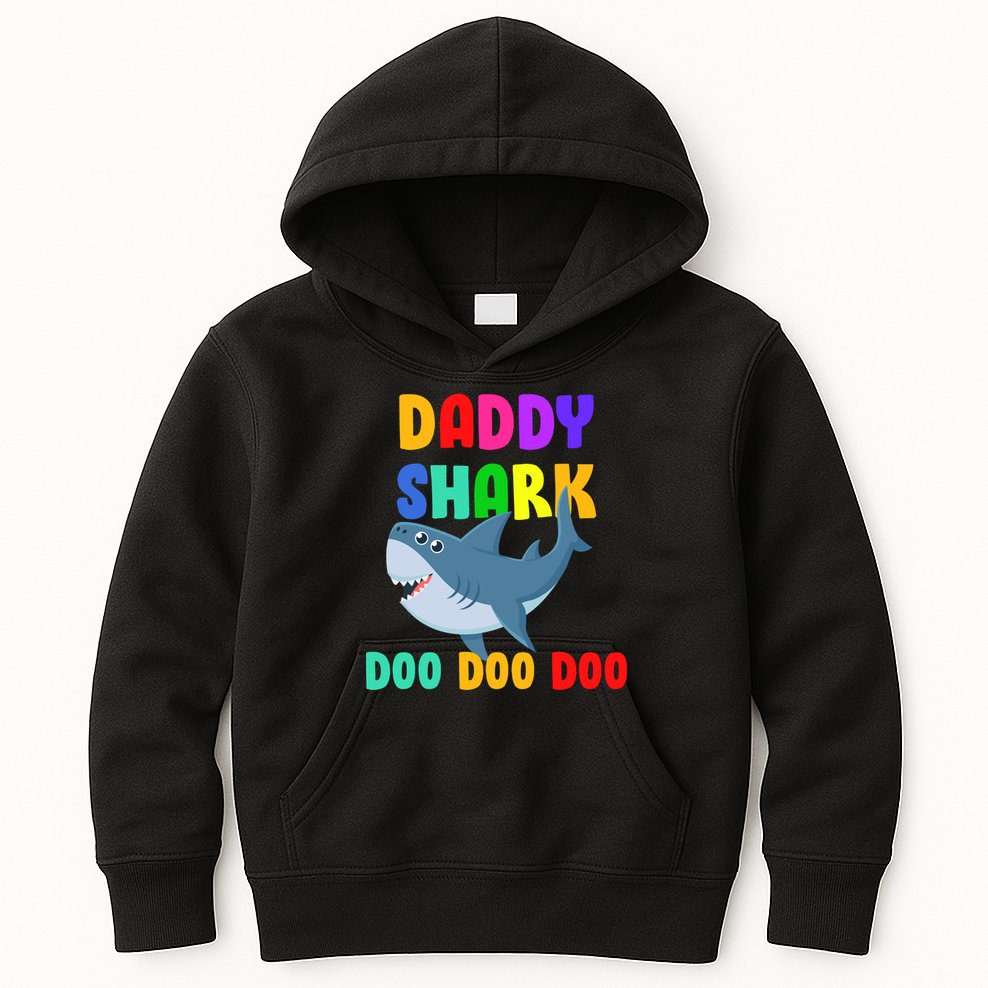 Colorful Daddy Shark Doo Doo Doo Kids Hoodie