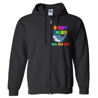 Colorful Daddy Shark Doo Doo Doo Full Zip Hoodie