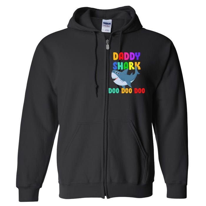 Colorful Daddy Shark Doo Doo Doo Full Zip Hoodie