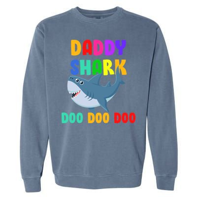 Colorful Daddy Shark Doo Doo Doo Garment-Dyed Sweatshirt