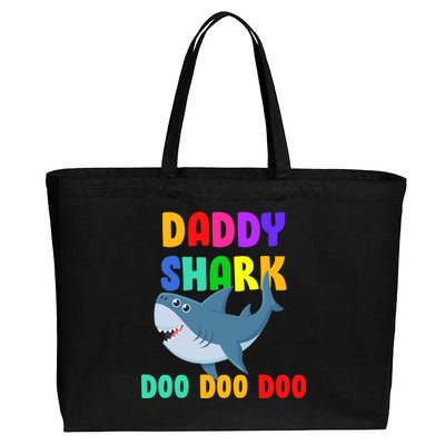 Colorful Daddy Shark Doo Doo Doo Cotton Canvas Jumbo Tote