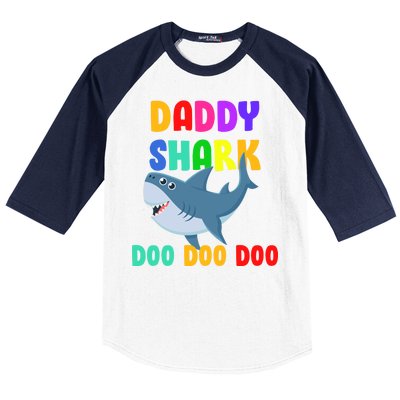 Colorful Daddy Shark Doo Doo Doo Baseball Sleeve Shirt