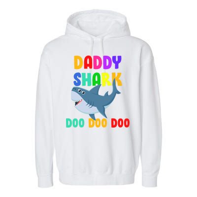 Colorful Daddy Shark Doo Doo Doo Garment-Dyed Fleece Hoodie