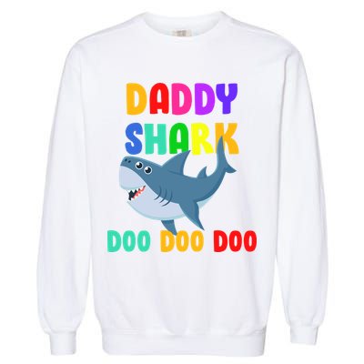 Colorful Daddy Shark Doo Doo Doo Garment-Dyed Sweatshirt