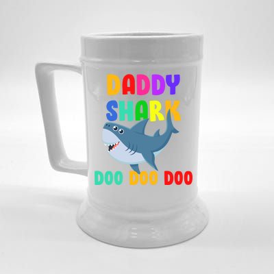 Colorful Daddy Shark Doo Doo Doo Beer Stein