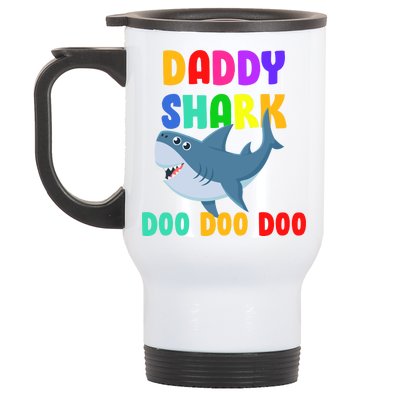 Colorful Daddy Shark Doo Doo Doo Stainless Steel Travel Mug