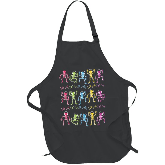 Colorful Dancing Skeletons Headphones Apron