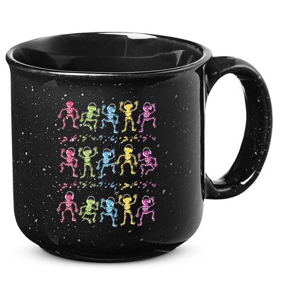 Colorful Dancing Skeletons Headphones 15oz Campfire Ceramic Mug