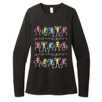 Colorful Dancing Skeletons Headphones Womens CVC Long Sleeve Shirt