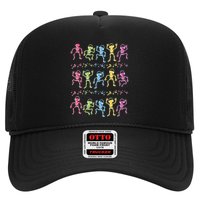 Colorful Dancing Skeletons Headphones Trucker Hat