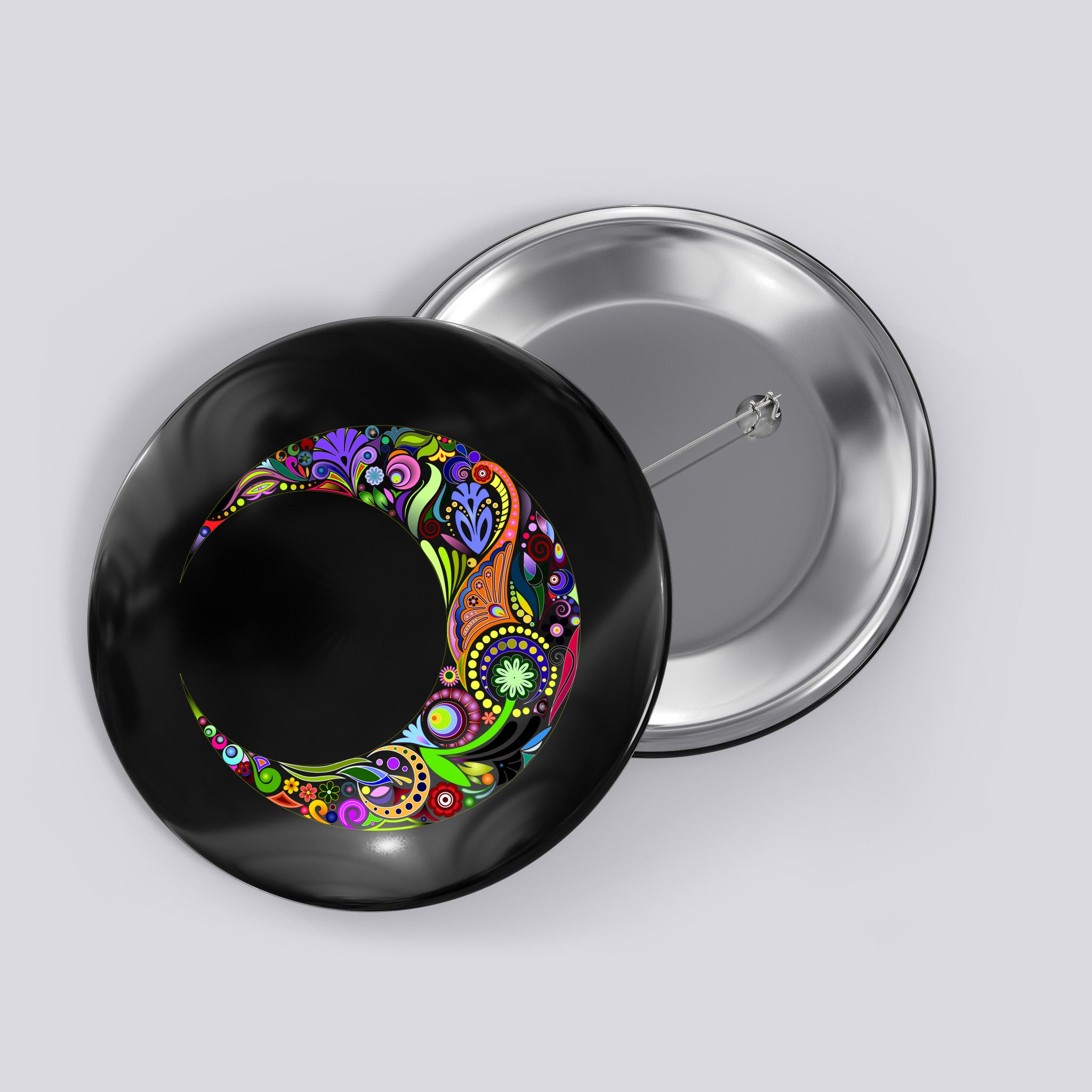 Colorful Demilune Half Moon Button