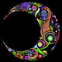 Colorful Demilune Half Moon Button
