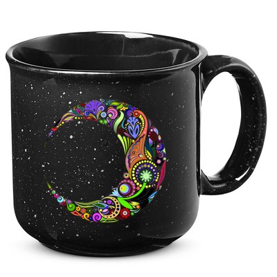 Colorful Demilune Half Moon 15oz Campfire Ceramic Mug