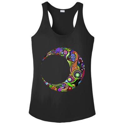 Colorful Demilune Half Moon Ladies PosiCharge Competitor Racerback Tank