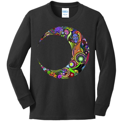 Colorful Demilune Half Moon Kids Long Sleeve Shirt