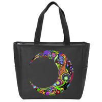 Colorful Demilune Half Moon Zip Tote Bag
