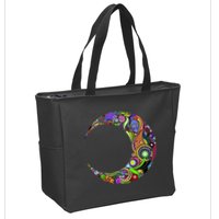 Colorful Demilune Half Moon Zip Tote Bag