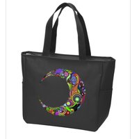 Colorful Demilune Half Moon Zip Tote Bag