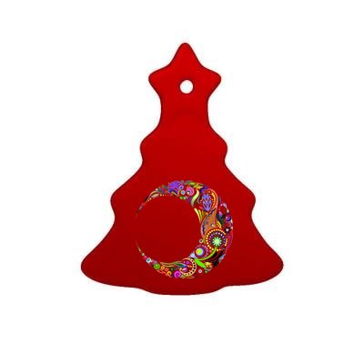 Colorful Demilune Half Moon Ceramic Tree Ornament