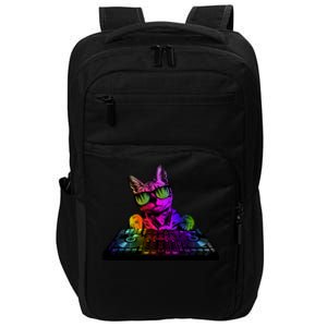 Colorful DJ Cat Impact Tech Backpack