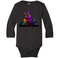 Colorful DJ Cat Baby Long Sleeve Bodysuit