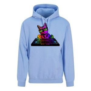 Colorful DJ Cat Unisex Surf Hoodie