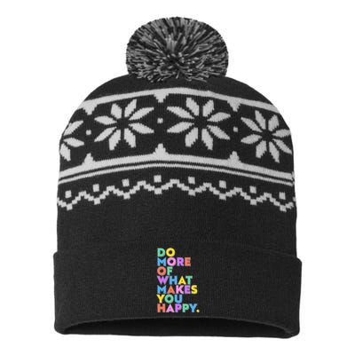 Colorful Do More Of What Makes You Happy USA-Made Snowflake Beanie