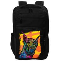 Colorful Doberman Dog Impact Tech Backpack