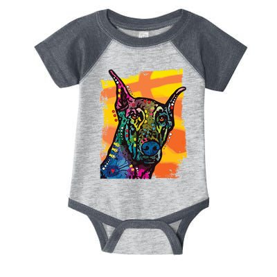 Colorful Doberman Dog Infant Baby Jersey Bodysuit