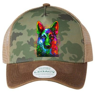 Colorful Dog German Shepard Legacy Tie Dye Trucker Hat
