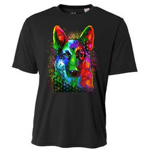 Colorful Dog German Shepard Cooling Performance Crew T-Shirt