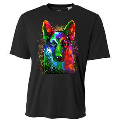 Colorful Dog German Shepard Cooling Performance Crew T-Shirt