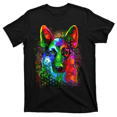 Colorful Dog German Shepard T-Shirt