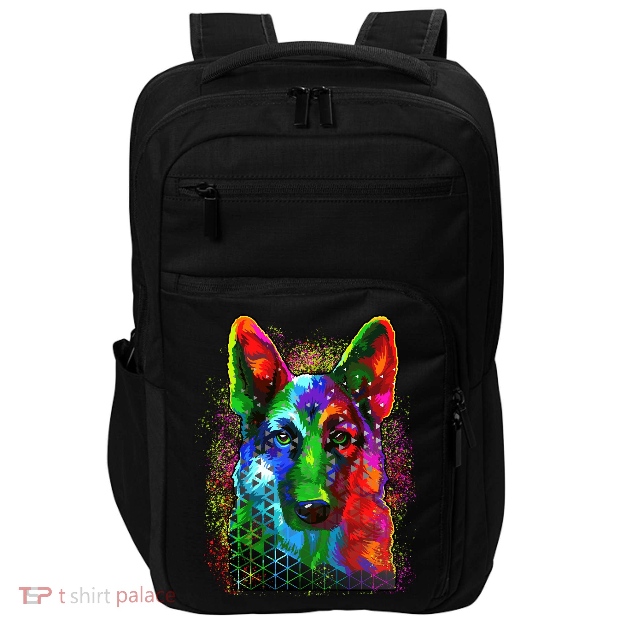 Colorful Dog German Shepard Impact Tech Backpack