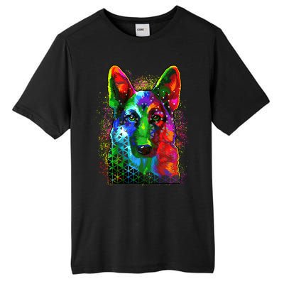 Colorful Dog German Shepard Tall Fusion ChromaSoft Performance T-Shirt