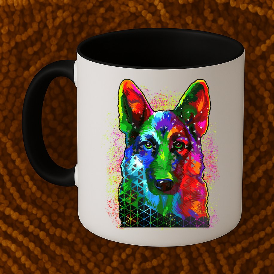 Colorful Dog German Shepard Mug